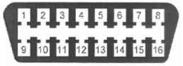 16-ти контактный разьем диагностики obd-2 автомобиля Дэу , Daewoo